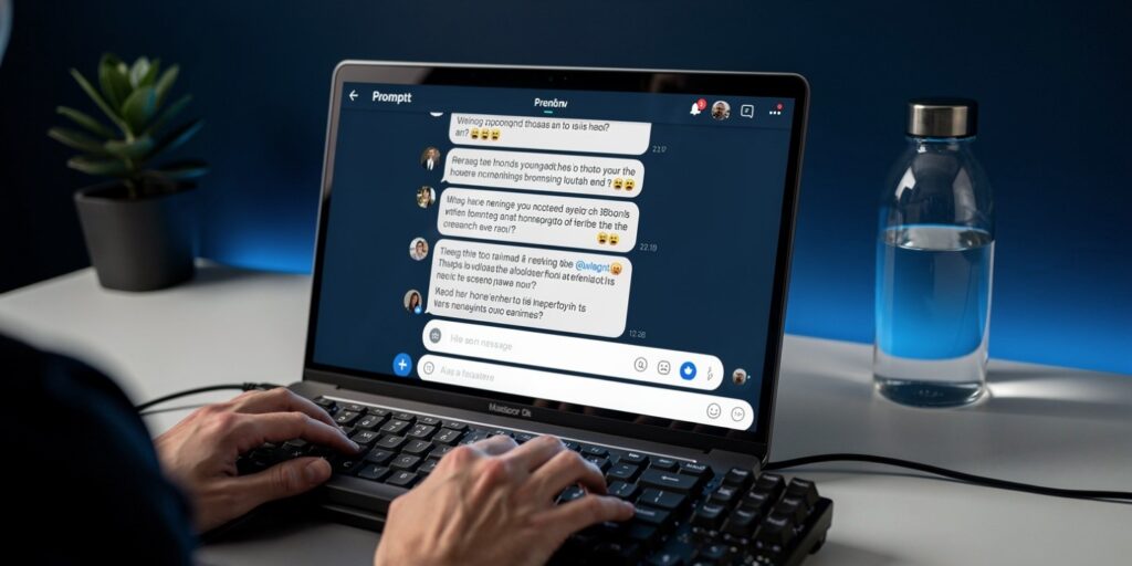 Writing an effective ChatGPT prompt on a laptop to get better results