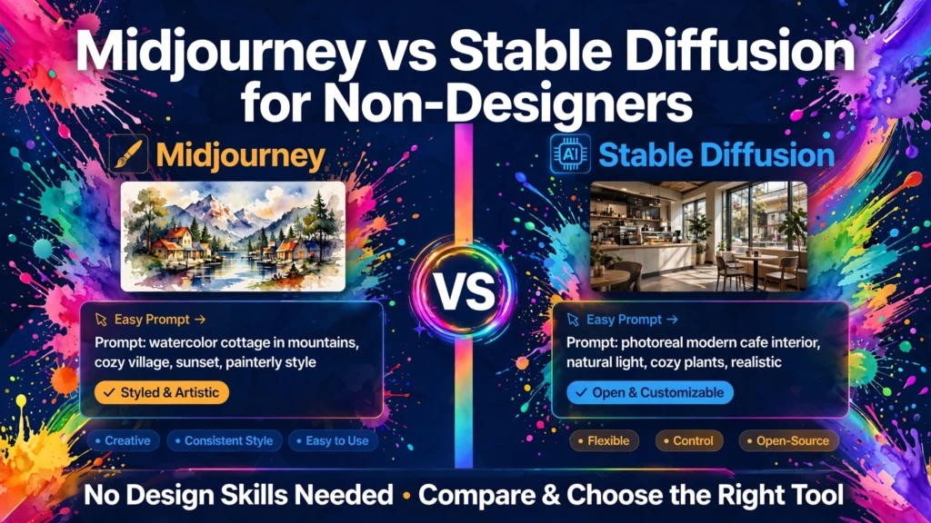 Midjourney vs Stable Diffusion: AI Image Generation for Non-Designers